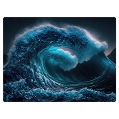 Tsunami Waves Ocean Sea Water Rough Seas 3 Premium Plush Fleece Blanket (extra Small) by Pakemis