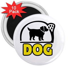 Dog  Button Magnet (10 Pack) by TriThread