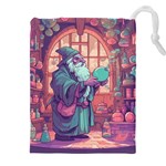 Fantasy Magic Magical Wizard Drawstring Pouch (5XL) Front