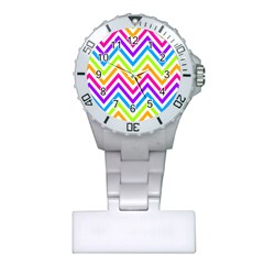 Bright Chevron Plastic Nurses Watch by GardenOfOphir