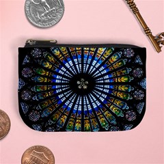 Mandala Floral Rose Window Strasbourg Cathedral France Mini Coin Purse by Semog4