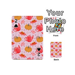 Pumpkin Tea Cup Pie Dessert Playing Cards 54 Designs (mini) by Semog4