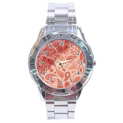Tribal Background Pattern Texture Design Stainless Steel Analogue Watch by Semog4