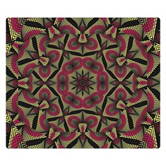 Mandala Rosette Pattern Kaleidoscope Abstract One Side Premium Plush Fleece Blanket (small) by Jancukart