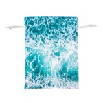Tropical Blue Ocean Wave Lightweight Drawstring Pouch (L) Back