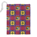 Pattern Geometric Colorful Lines Shapes Drawstring Pouch (4XL) Back