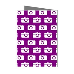 Modern Chic Vector Camera Illustration Pattern Mini Greeting Cards (pkg Of 8) by GardenOfOphir