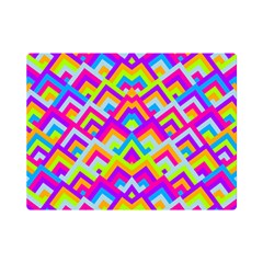 Colorful Trendy Chic Modern Chevron Pattern Premium Plush Fleece Blanket (mini) by GardenOfOphir