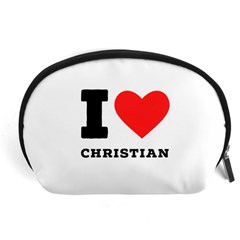 I Love Christian Accessory Pouch (large) by ilovewhateva
