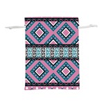 Pink Pattern Design Vintage Old Retro Unique Antique Lightweight Drawstring Pouch (L) Front