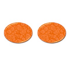 Orange-ellipse Cufflinks (oval) by nateshop