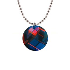 Minimalist Abstract Shaping Abstract Digital Art Minimalism 1  Button Necklace by Semog4