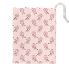 Flowers Bloom Blossom Pastel Pink Pattern Drawstring Pouch (4xl) by Jancukart