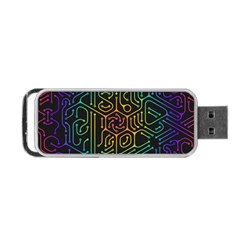 Circuit Hexagonal Geometric Pattern Background Pattern Portable Usb Flash (two Sides) by Jancukart