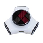Red Black Abstract Pride Abstract Digital Art 3-Port USB Hub Front