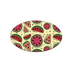 Watermelon Pattern Slices Fruit Sticker (oval) by Semog4