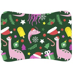 Colorful Funny Christmas Pattern Velour Seat Head Rest Cushion by Semog4