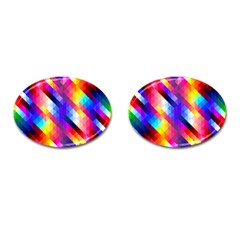 Abstract Background Colorful Pattern Cufflinks (oval) by Semog4