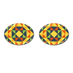 Background Geometric Color Cufflinks (oval) by Semog4