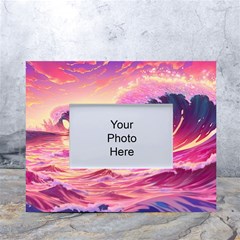 Wave Waves Ocean Sea White Tabletop Photo Frame 4 x6  by Ravend