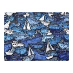 Boat Ship Background Pattern Two Sides Premium Plush Fleece Blanket (Mini) 35 x27  Blanket Back