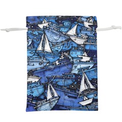 Boat Ship Background Pattern Lightweight Drawstring Pouch (xl) by Ravend