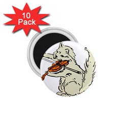 Cat Playing The Violin Art 1 75  Magnets (10 Pack)  by oldshool