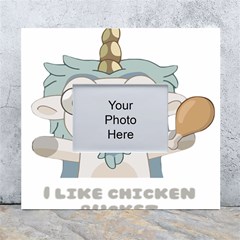 Unicourse Chicken Bucket T-shirt For Bluey Fans, Dad T-shirt, Bluey Mom Shirt, Unicorn Bluey Tee, Bl White Wall Photo Frame 5  X 7  by avitendut