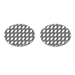 Pattern-monochrome-repeat Cufflinks (oval) by Semog4