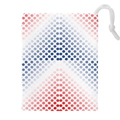 Dots-pointillism-abstract-chevron Drawstring Pouch (4xl) by Semog4