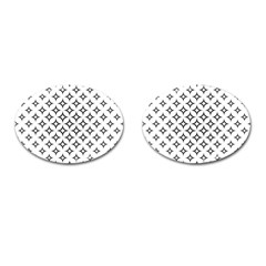 Star-curved-pattern-monochrome Cufflinks (oval) by Semog4