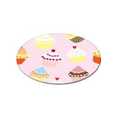 Cupcakes Wallpaper Paper Background Sticker (oval) by Semog4