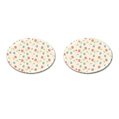 Floral-pattern-wallpaper-retro Cufflinks (oval) by Semog4
