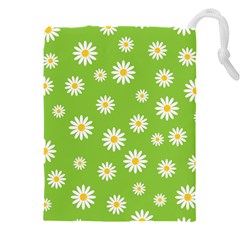 Daisy-flowers-floral-wallpaper Drawstring Pouch (5xl) by Semog4