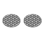 Soft-pattern-repeat-monochrome Cufflinks (Oval) Front(Pair)
