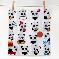 Playing Pandas Cartoons Face Towel by Semog4
