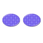 Decor Pattern Blue Curved Line Cufflinks (Oval) Front(Pair)