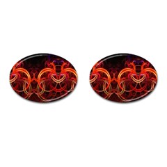 Background Fractal Abstract Cufflinks (oval) by Semog4