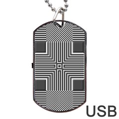 Construction Background Geometric Dog Tag Usb Flash (two Sides) by Semog4