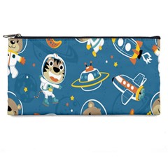 Seamless Pattern Funny Astronaut Outer Space Transportation Pencil Case by Semog4