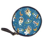 Seamless Pattern Funny Astronaut Outer Space Transportation Classic 20-CD Wallets Front