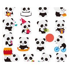 Giant Panda Bear Cuteness Two Sides Premium Plush Fleece Blanket (small) by Salman4z