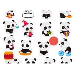 Giant Panda Bear Cuteness Two Sides Premium Plush Fleece Blanket (extra Small) by Salman4z