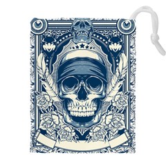 Skull Drawing Drawstring Pouch (5xl) by Salman4z