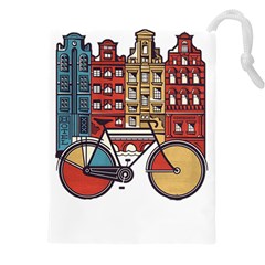 Amsterdam Graphic Design Poster Illustration Drawstring Pouch (4xl) by Salman4z