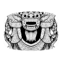 Balinese Art Barong Drawing Bali White Background People Mini Square Pill Box by Salman4z