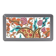 Flowers Pattern Texture White Background Paisley Memory Card Reader (mini) by Salman4z