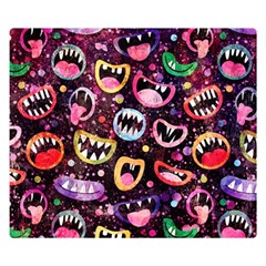 Funny Monster Mouths Premium Plush Fleece Blanket (small) by Salman4z