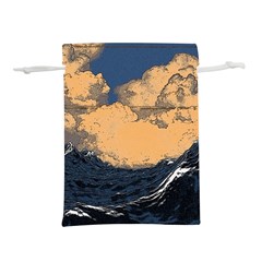 Waves Aesthetic Ocean Retro Sea Vintage Lightweight Drawstring Pouch (l) by Salman4z