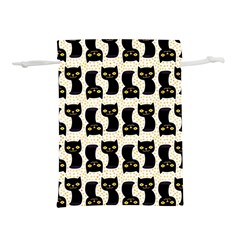 Black Cats And Dots Koteto Cat Pattern Kitty Lightweight Drawstring Pouch (l) by Salman4z